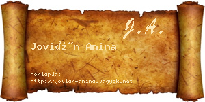 Jovián Anina névjegykártya